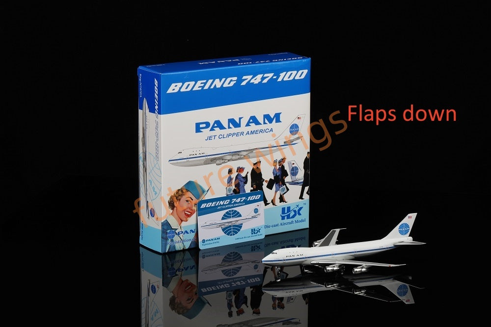 1:400 HX Models Pan AM B747-100 N747PA N735PA N732PA N733PA Aircraft Model With Stand+Free Tractor