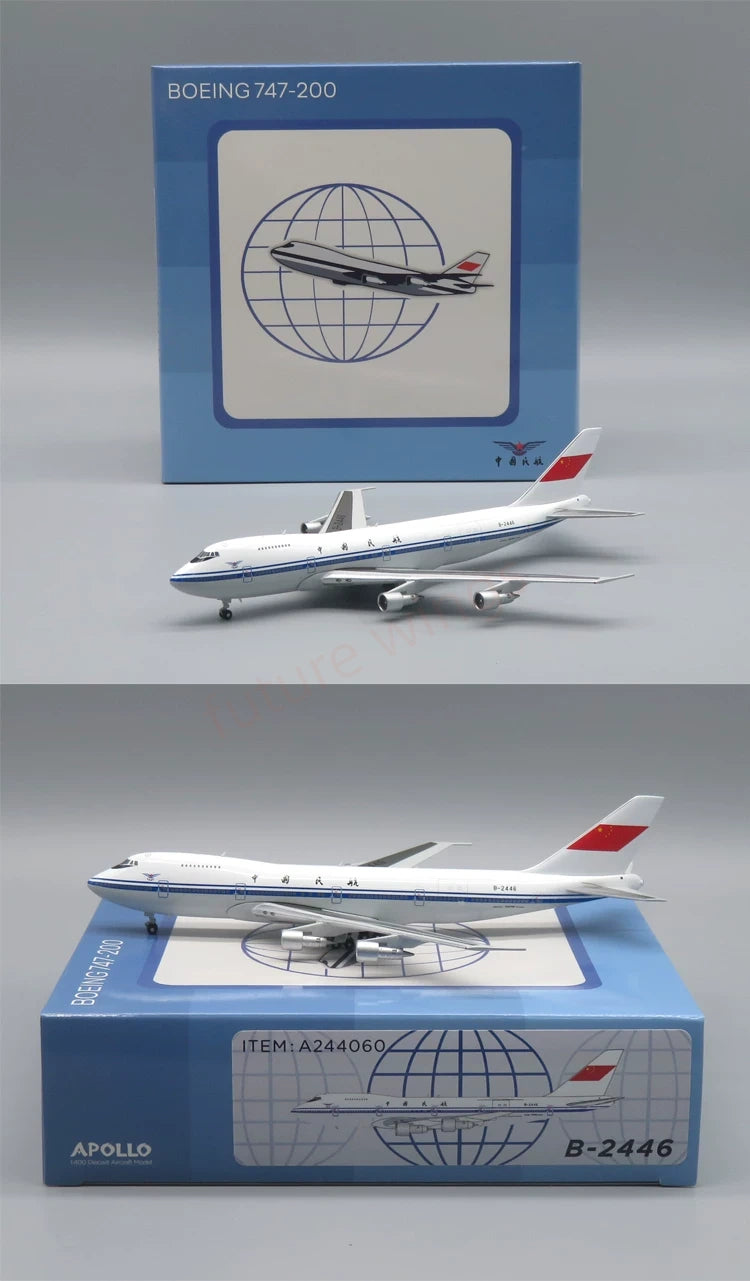 1:400 Apollo CAAC B747-200 B-2446 Aircraft Model+Free Tractor