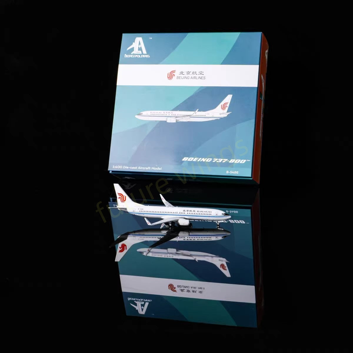 1:400 AeroPolaris BeiJing Airlines B737-800 B-5486 Aircraft Model+Free Tractor