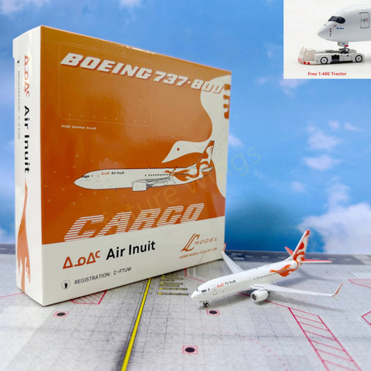 1:400 C MODEL C0061 Air Inuit B737-800 C-FTUW Aircraft Model+Free Tractor