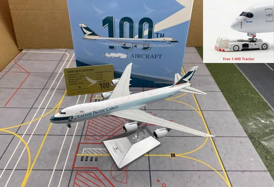 1:400 YY Wings Cathay Pacific B747-8F B-LJC Aircraft Model Free Tractor +Stand