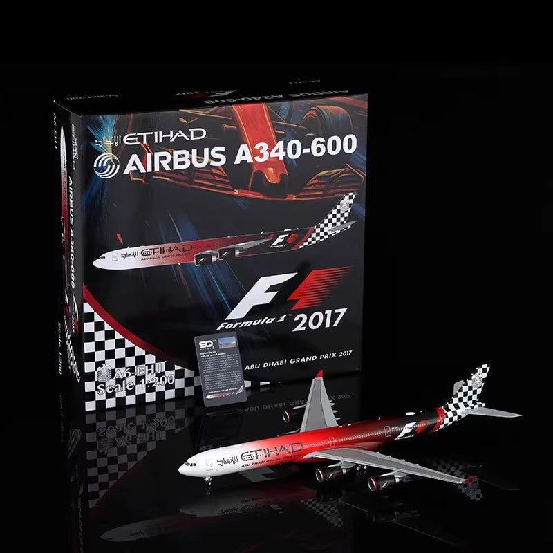 1:200 SQ Wings Etihad Airways A340-600 A6-EHJ "F1" Diecast Aircraft Model