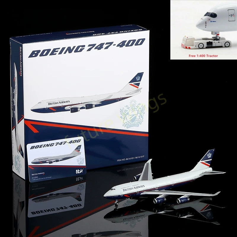 1:400 HX Models British Airways B747-400 G-CIVC Aircraft Model+Free Tractor