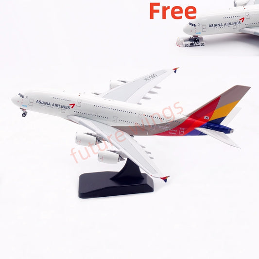 1:400 Aviation400 Asiana Airlines A380 HL7625 Aircraft Model Free Tractor+Stand