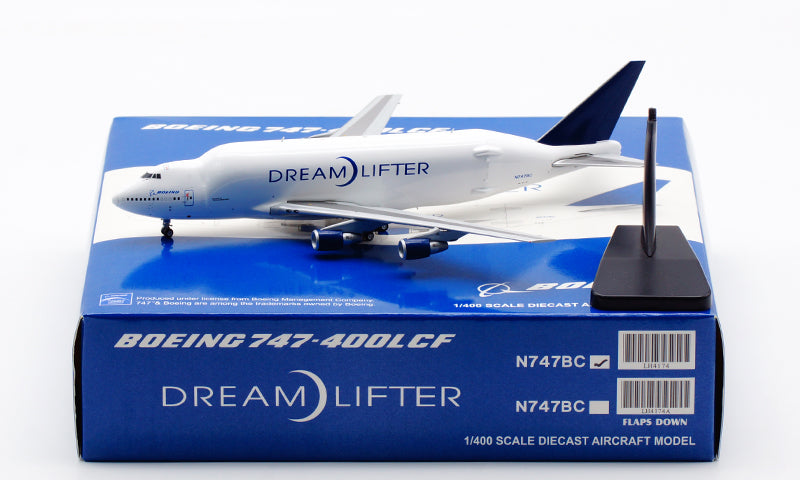 1:400 JC Wings Boeing 747-400LCF Dreamlifter N747BC Free Tractor +Stand