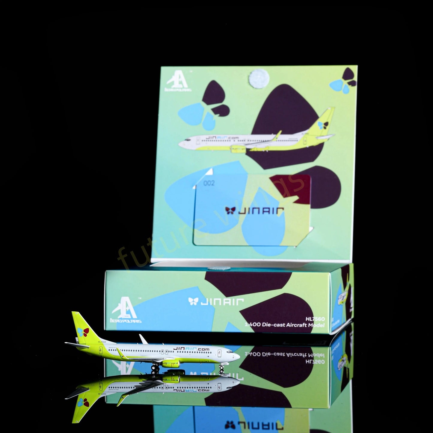 1:400 AeroPolaris Jin Air B737-800 HL7560 Aircraft Model+Free Tractor
