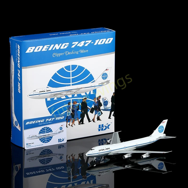 1:400 HX Models Pan AM B747-100 N749PA Aircraft Model+Free Tractor