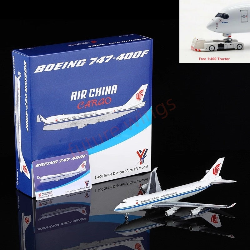 1:400 YY Wings Air China Cargo B747-400F B-2409 Aircraft Model Free Tractor +Stand