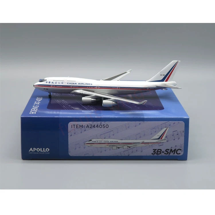 1:400 Apollo China Airlines B747-400 B-1866 Aircraft Model+Free Tractor