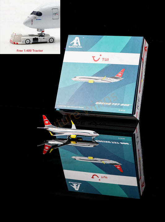 1:400 AeroPolaris 7380011 Tui Airways B737-800 D-ATUE Aircraft Model+Free Tractor