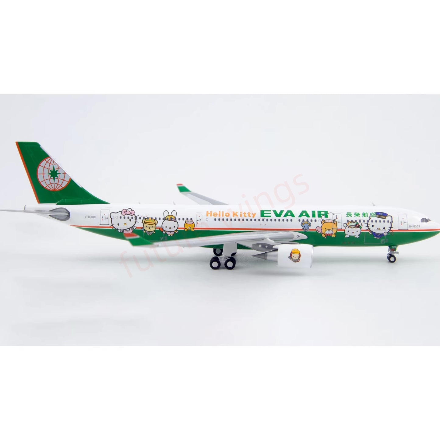 1:400 Kylin Models EVA Air A330-200 B-16309 Hello Kitty Aircraft Model+Free Tractor