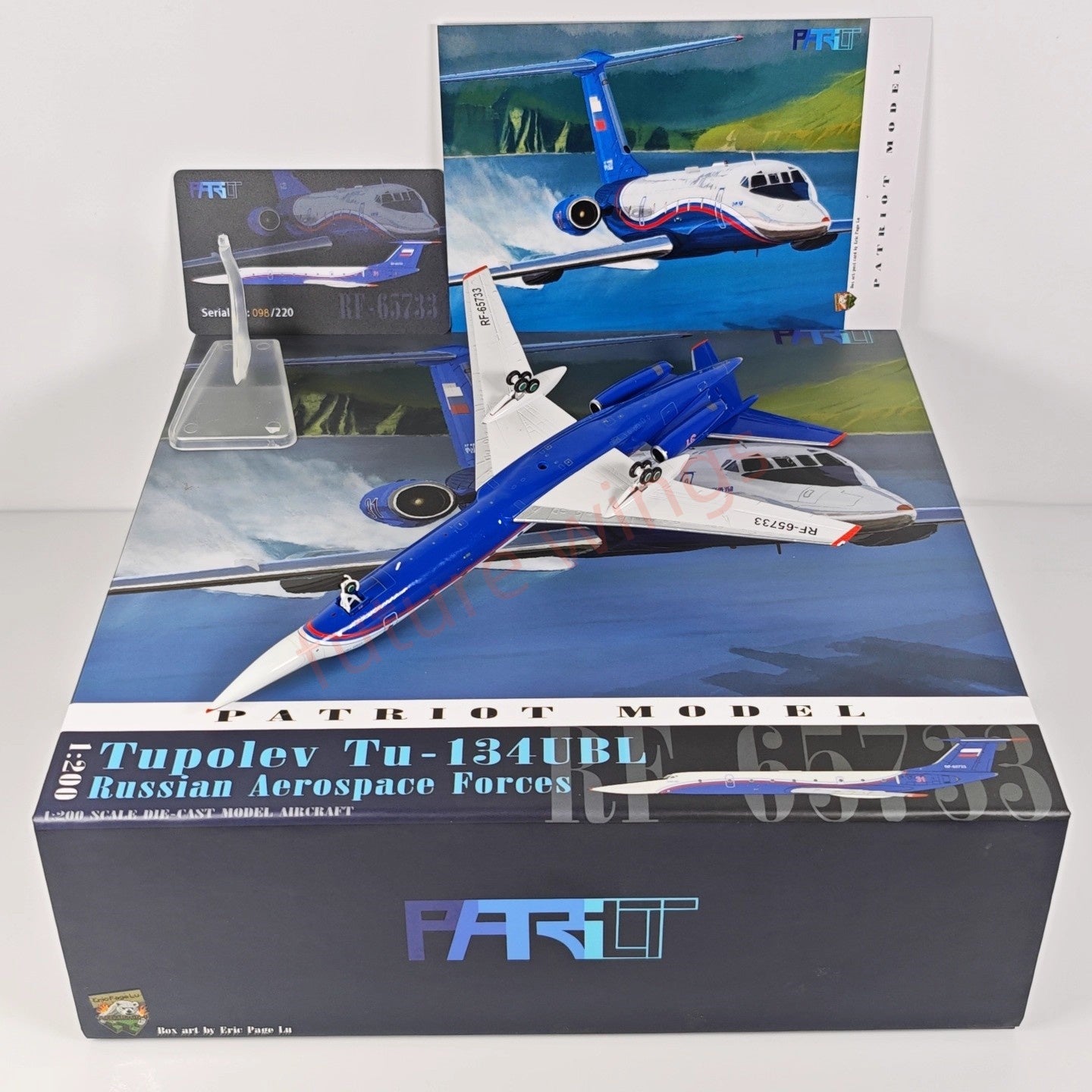 1:200 Patriot Russian Aerospace Force Tu-134UBL RF-65733 Diecast Aircraft Model