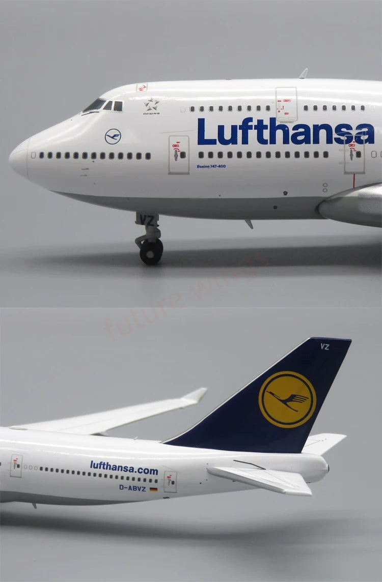 1:400 Apollo Lufthansa Airlines B747-400 D-ABVZ Aircraft Model+Free Tractor