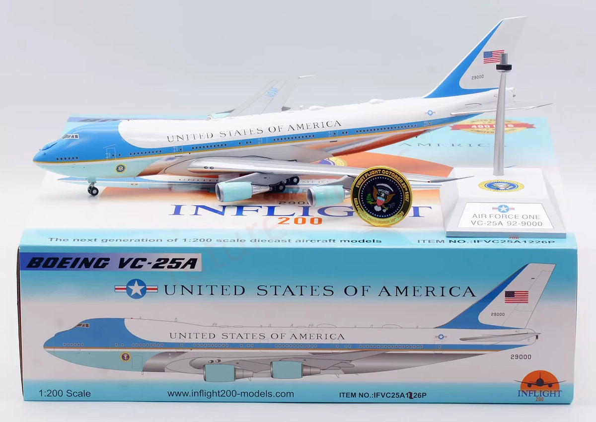 1:200 InFlight200 Air Force One VC-25A 82-9000 Diecast Aircraft Model