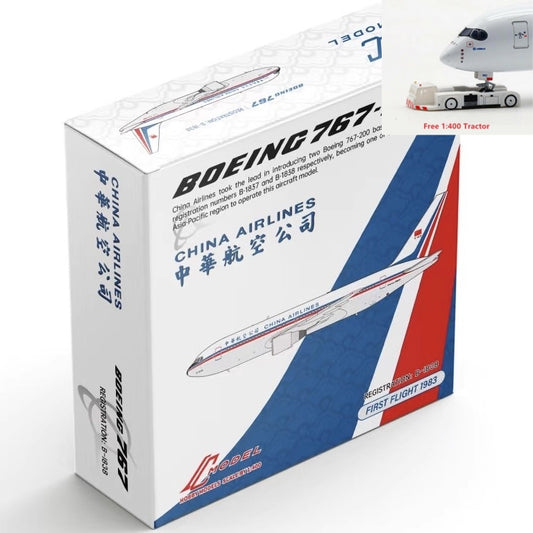 1:400 C Model China Airlines B767-200ER B-1838 Aircraft Model+Free Tractor