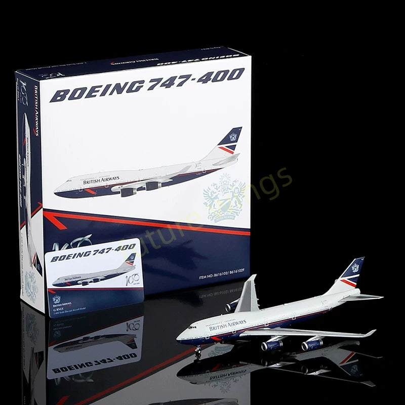 1:400 HX Models British Airways B747-400 G-BNLY "100Years" Aircraft Model+Free Tractor