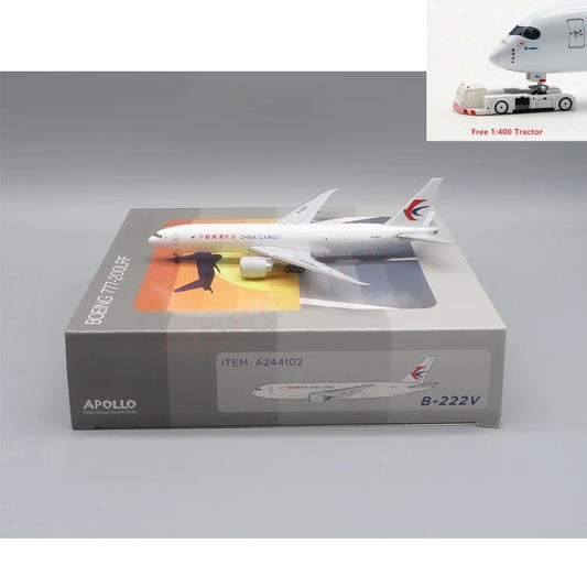 1:400 Apollo China Cargo B777-200F B-222V Aircraft Model+Free Tractor