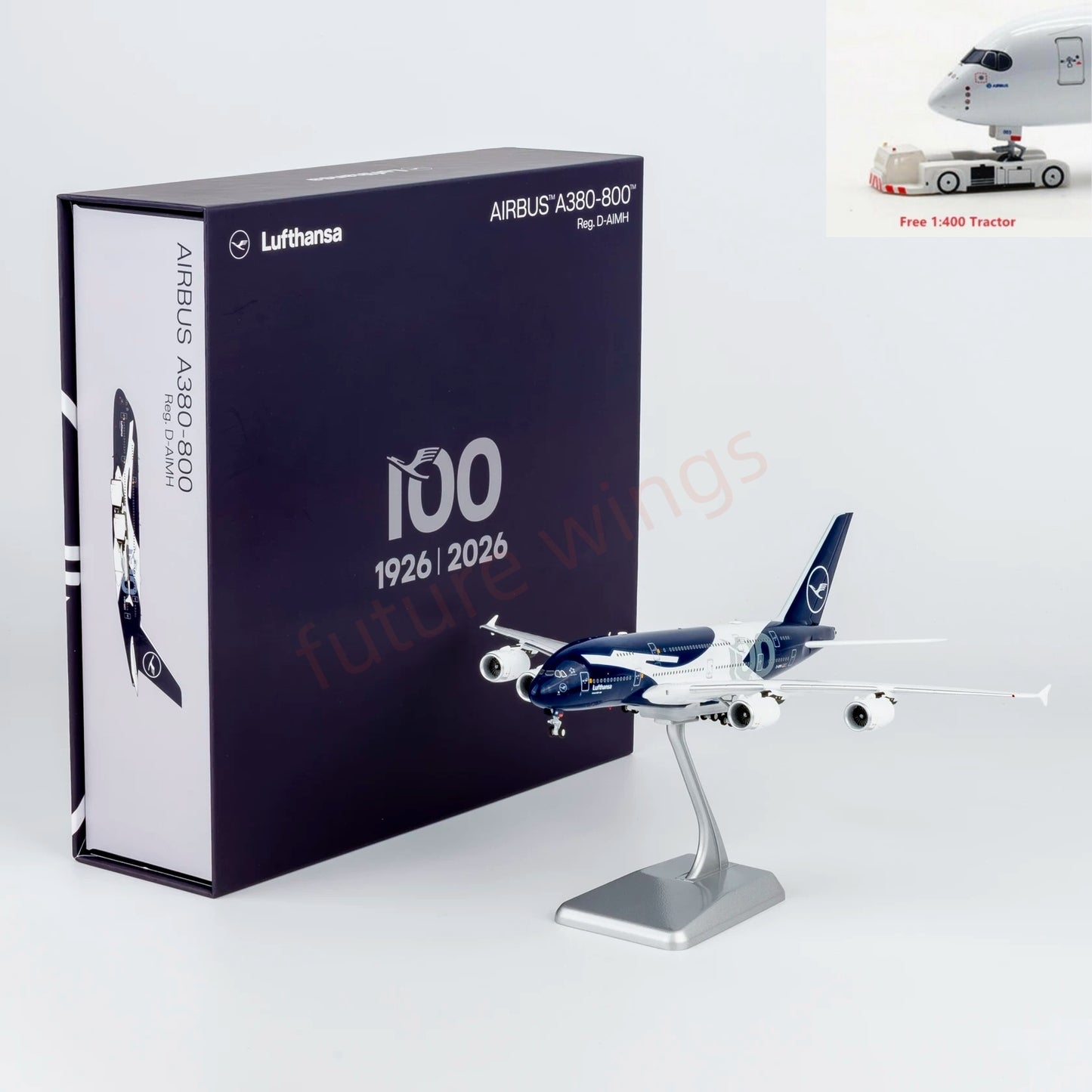 1:400 NG Models NG38001 Lufthansa Airlines A380-800 D-AIMH "Luxury Package"+Free Tractor