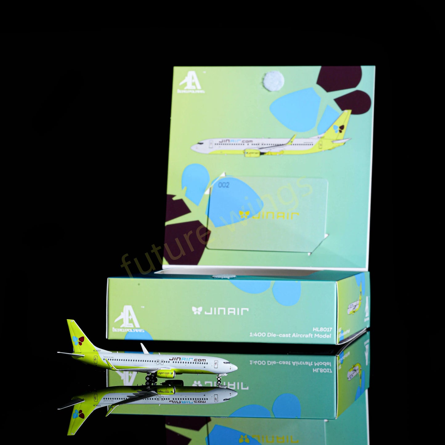 1:400 AeroPolaris Jin Air B737-800 HL8017 Aircraft Model+Free Tractor
