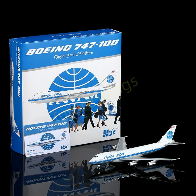 1:400 HX Models Pan AM B747-100 N748PA Aircraft Model+Free Tractor