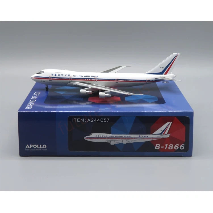 1:400 Apollo China Airlines B747-200B B-1866 Aircraft Model+Free Tractor