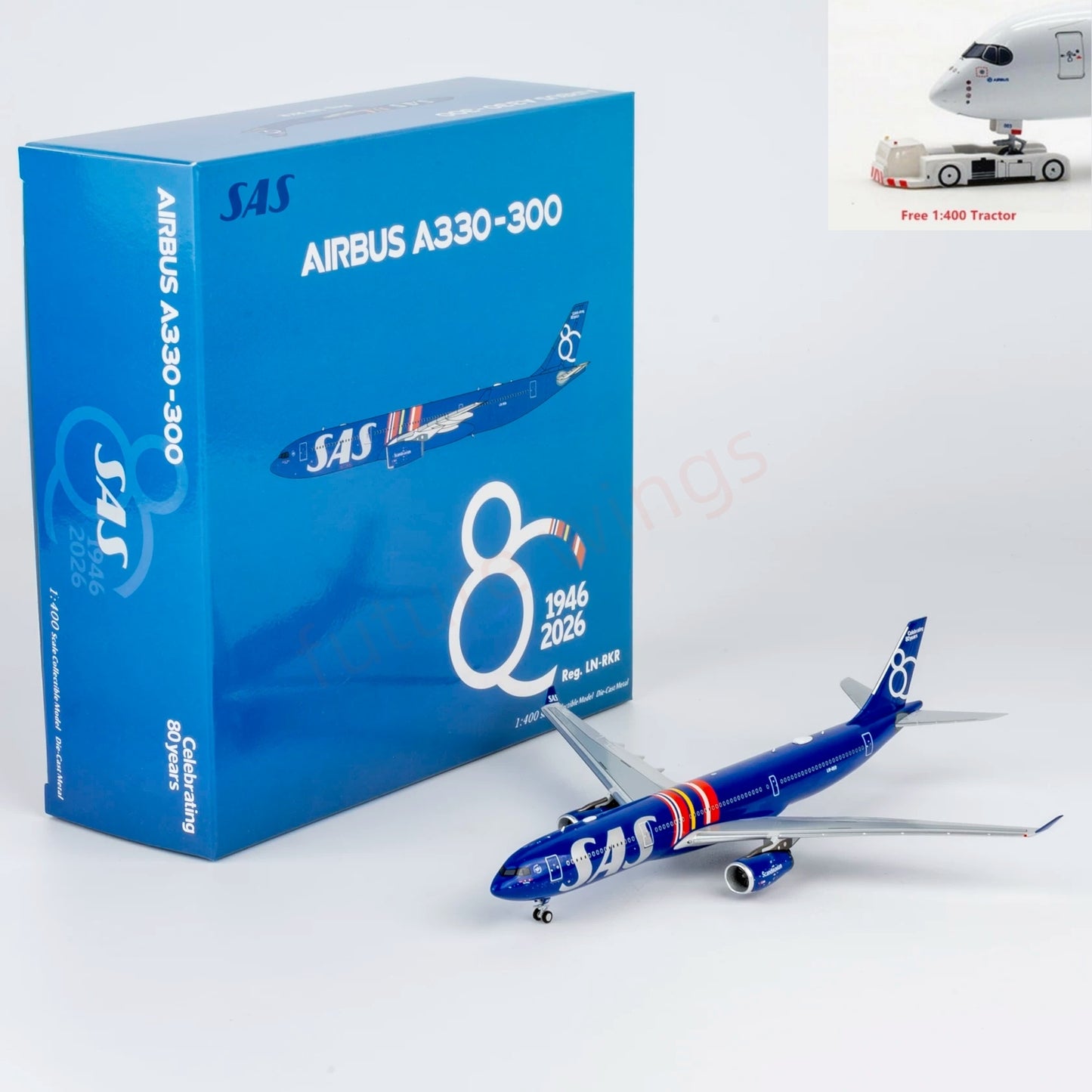 1:400 NG Models NG62088 SAS A330-300 LN-RKR Aircraft Model+FreeTractor