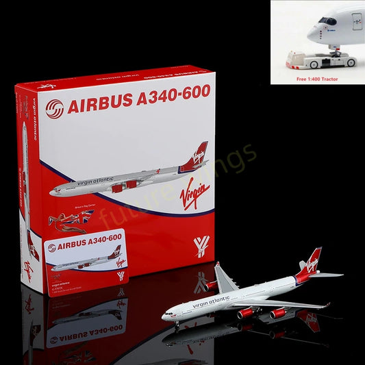 1:400 YY Wings Virgin Atlantic A340-600 G-VSHY G-VWIN Aircraft Model+Free Tractor