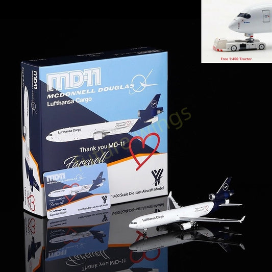 1:400 YY Wings Lufthansa Cargo MD-11 D-ALCC "Thank You&Farewell" Aircraft Model+Free Tractor