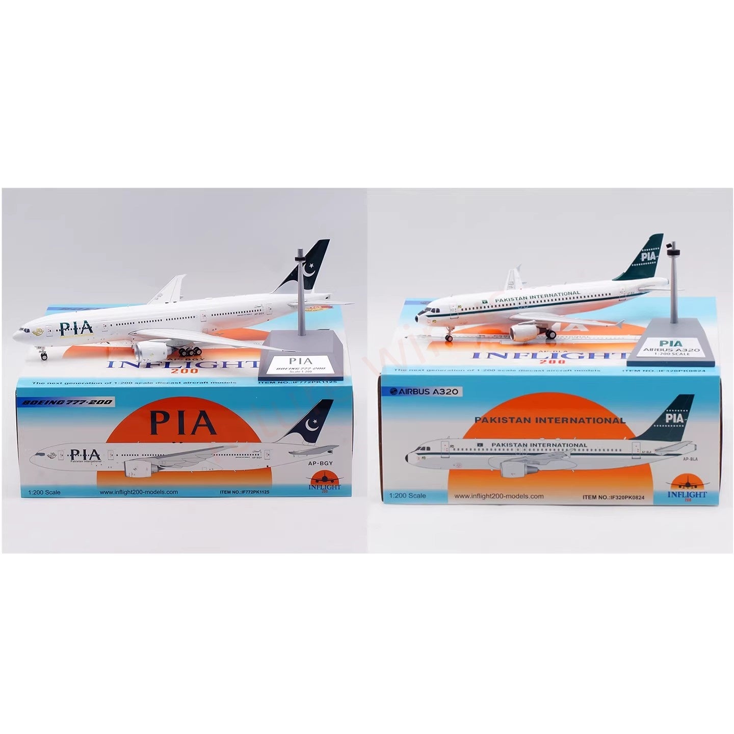 1:200 InFlight200 PIA B777 AP-BGY A320 AP-BLA 2IN1 Set Diecast Aircraft Model