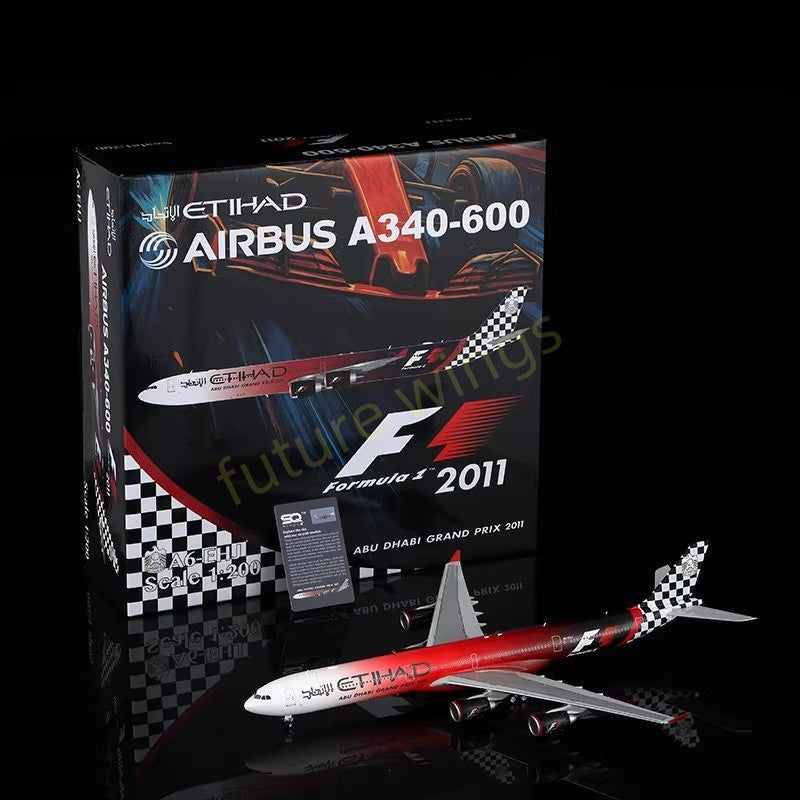 1:200 SQ Wings Etihad Airways A340-600 A6-EHJ "F1" Diecast Aircraft Model