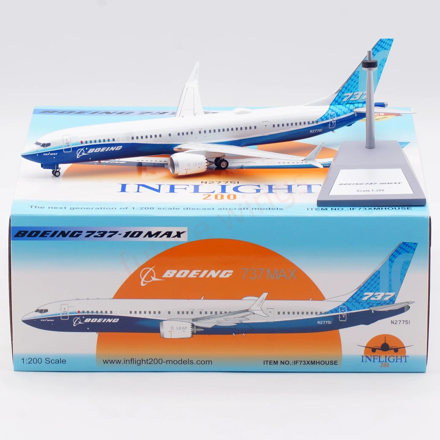 1:200 InFlight200 Boeing House Color B737-10 MAX N27751 Diecast Aircraft Model