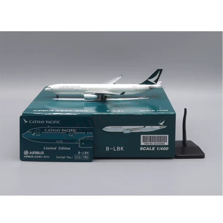 1:400 SC Model Cathay Pacific A330-300 B-LAJ/LAK/LBK Aircraft Model Free Tractor+Stand