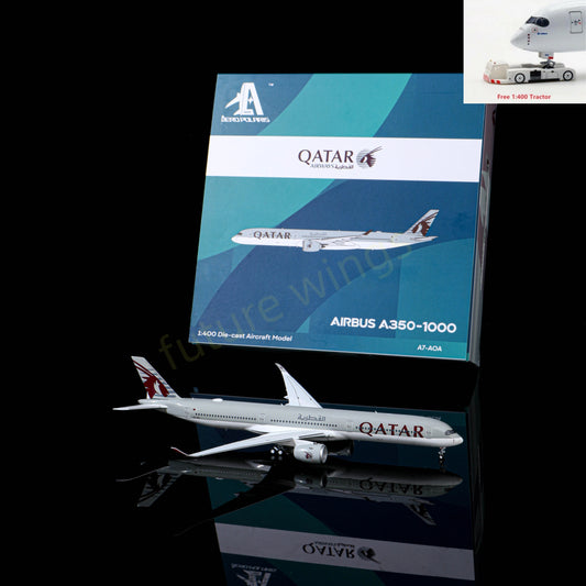 1:400 AeroPolaris Qatar Airways A350-1000 A7-AOA Aircraft Model+Free Tractor