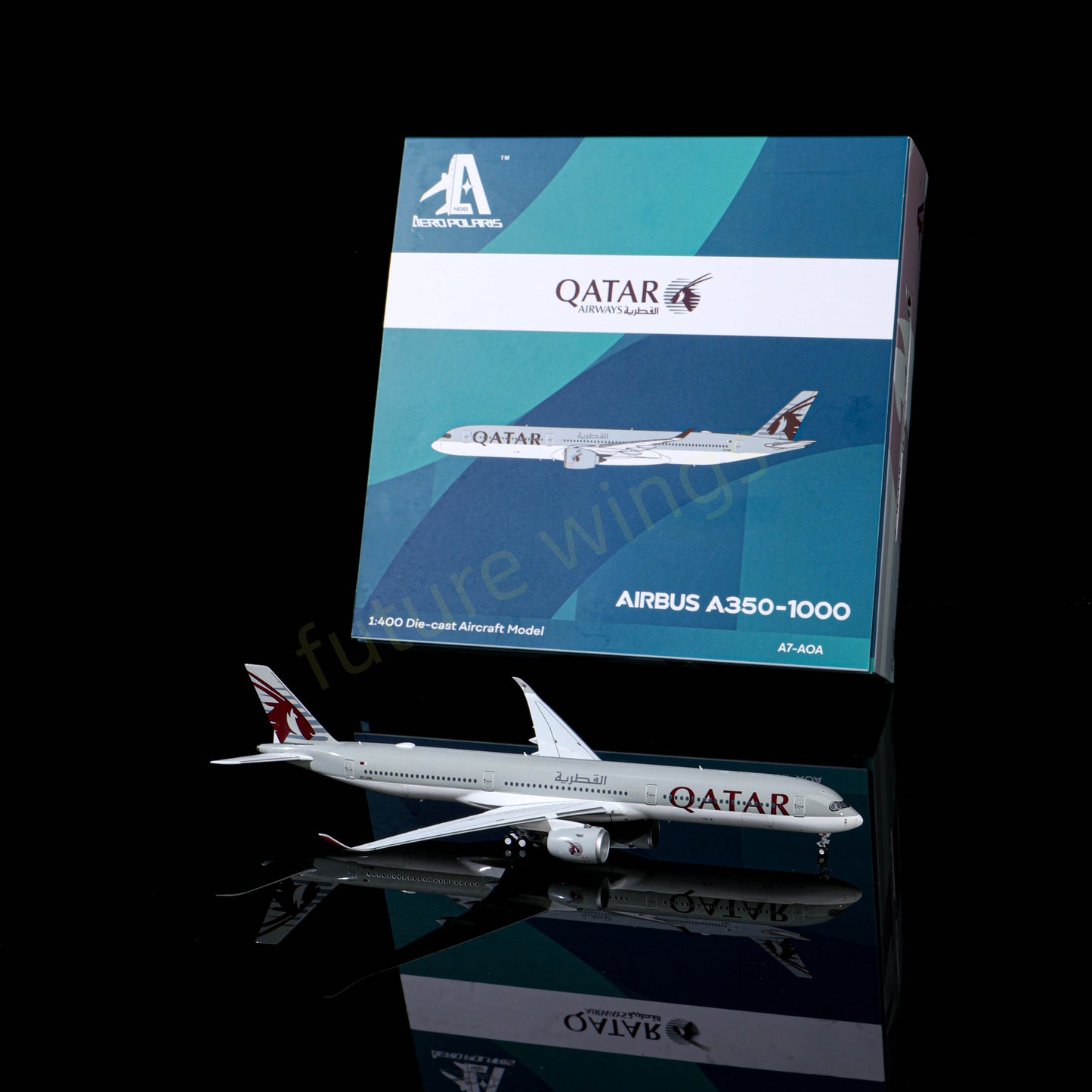 1:400 AeroPolaris Qatar Airways A350-1000 A7-AOA Aircraft Model+Free Tractor