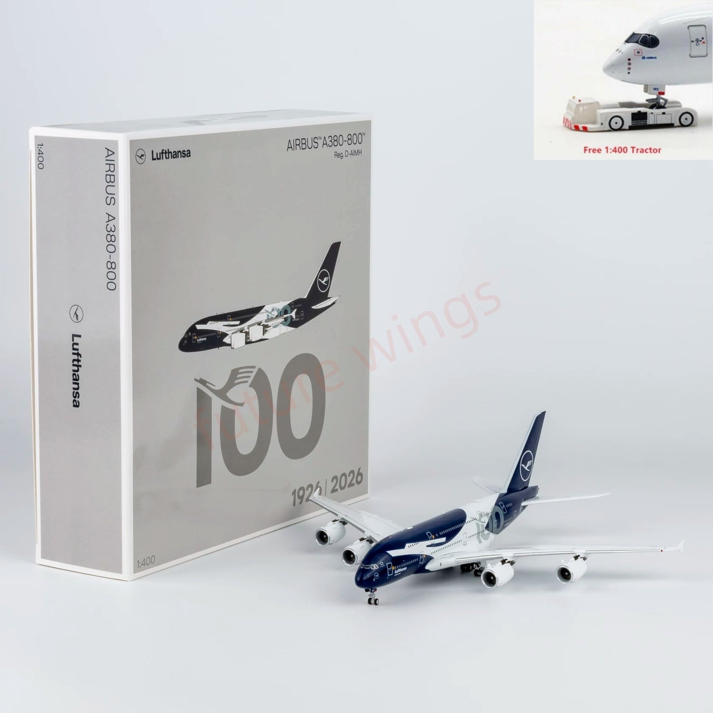 1:400 NG Models NG38002 Lufthansa Airlines A380-800 D-AIMH  "100years" +Free Tractor