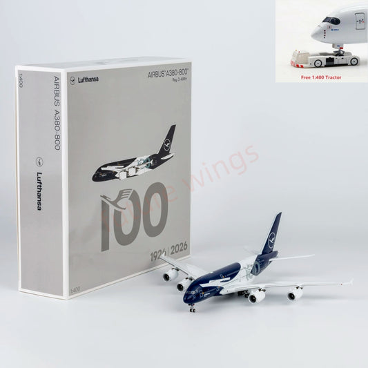 1:400 NG Models NG38002 Lufthansa Airlines A380-800 D-AIMH  "100years" +Free Tractor