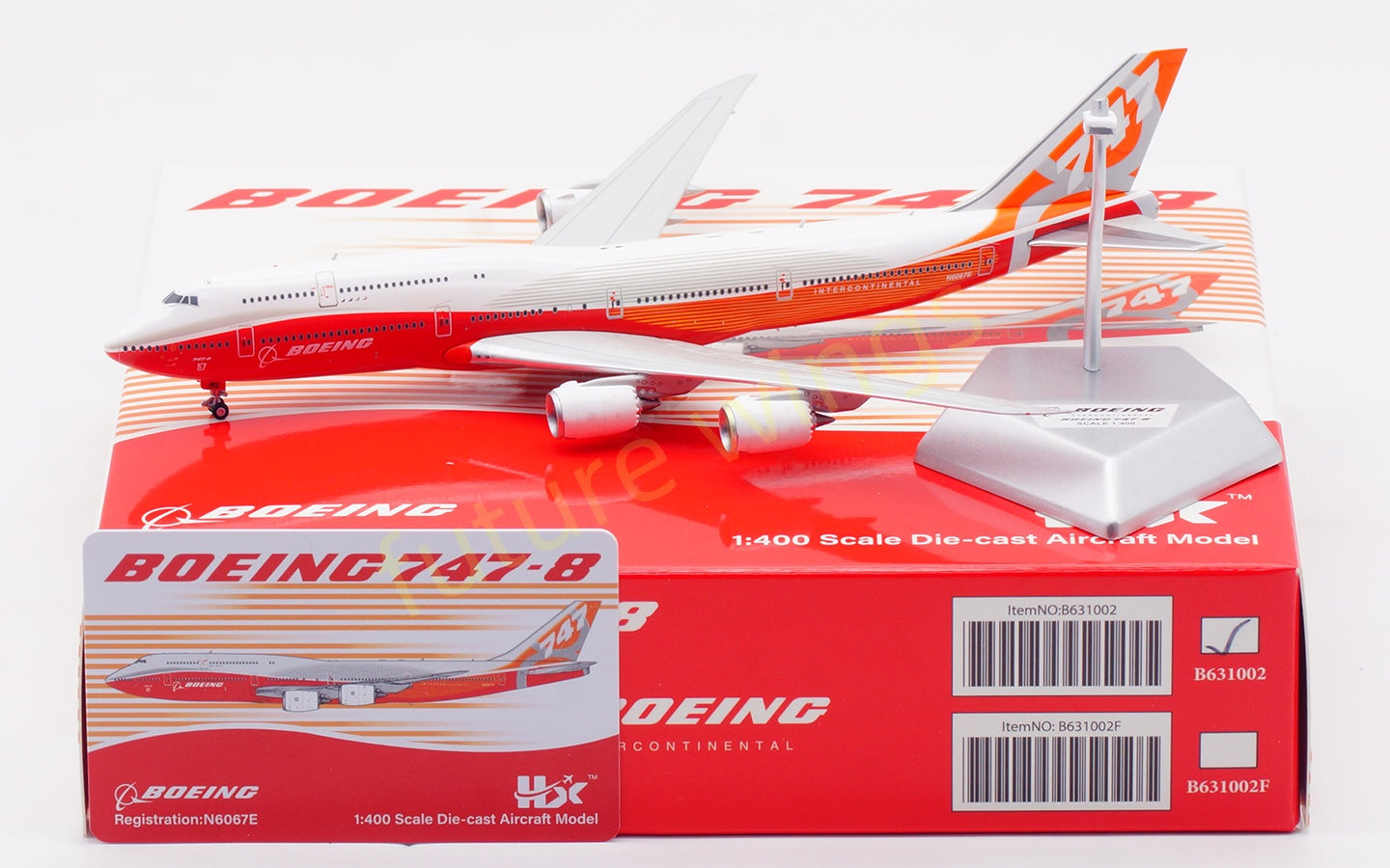 1:400 HX Models Boeing B747-8 N6067E Aircraft Model With Stand+Free Tractor