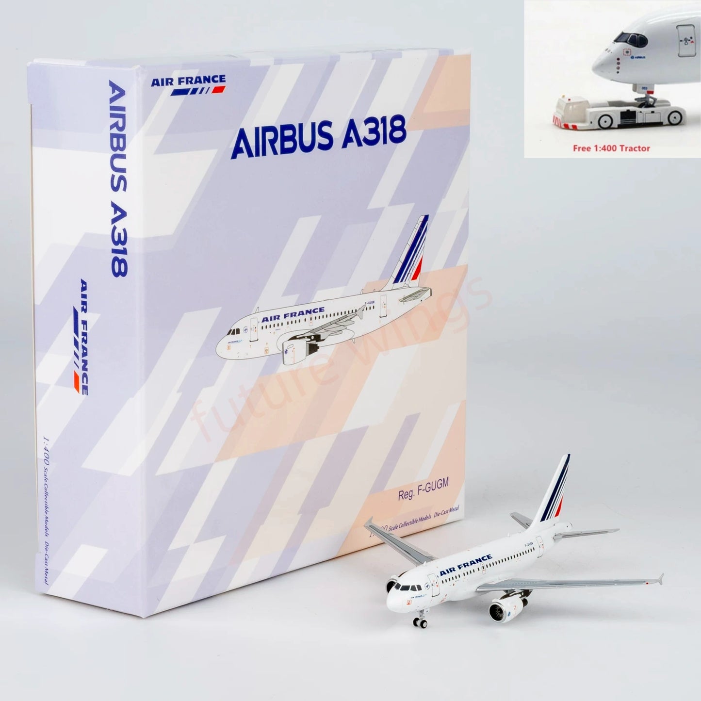 1:400 NG Models NG48026 Air France A318 F-GUGM Aircraft Model+Free Tractor