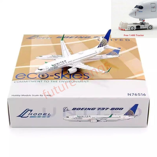 1:400 C Model United Airlines B737-800 N76516 Aircraft Model+Free Tractor