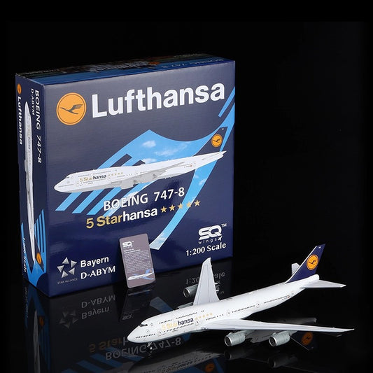 1:200 SQ Wings Lufthansa Airlines B747-8 D-ABYM Diecast Aircraft Model
