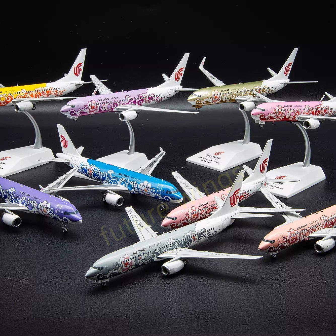 1:200 JC Wings Air China Peony Livery Fleet B737/A320 Diecast Aircraft Model