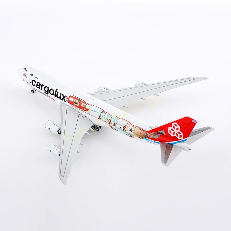 1:400 YY Wings CargoLux B747-8F LX-VCM Aircraft Model Free Tractor +Stand
