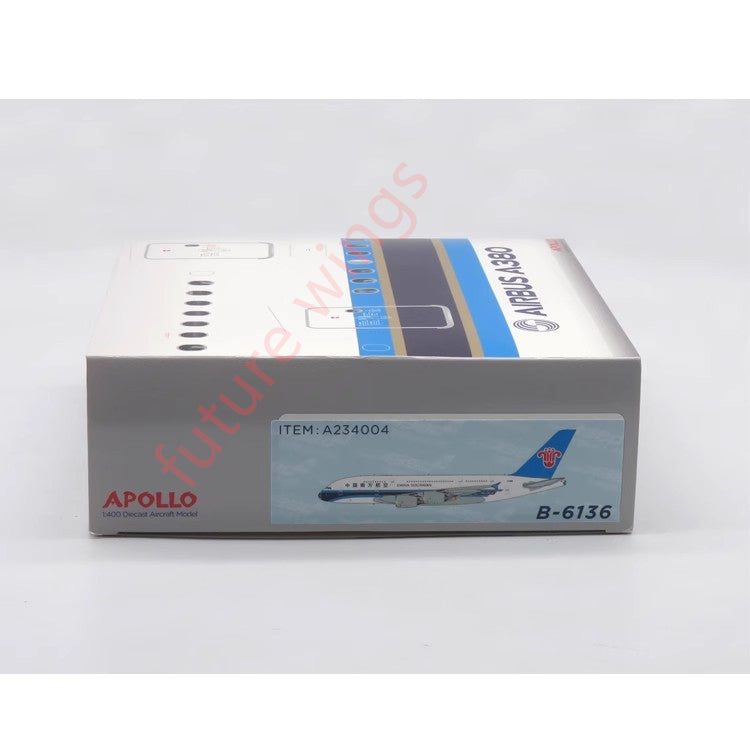 1:400 APOLLO China Southern A380-800 Diecast Aircraft Model+Free Tractor