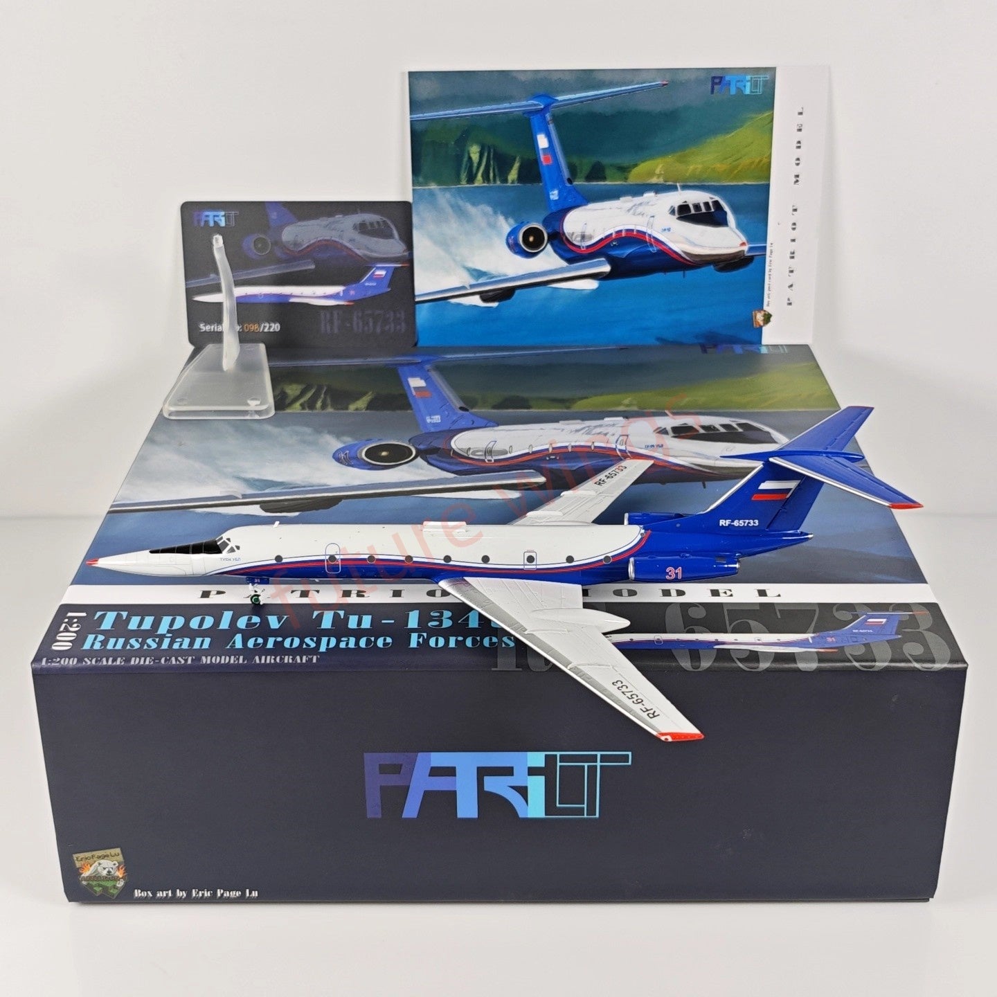 1:200 Patriot Russian Aerospace Force Tu-134UBL RF-65733 Diecast Aircraft Model