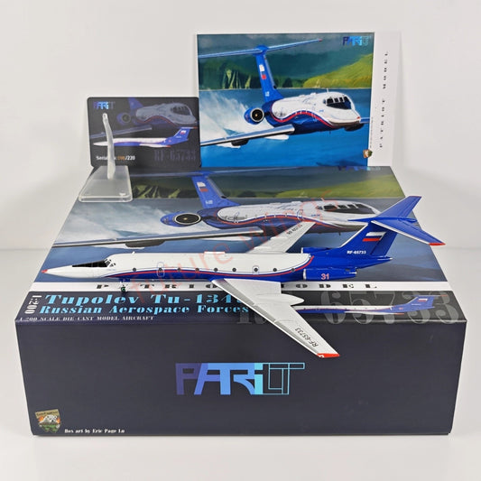 1:200 Patriot Russian Aerospace Force Tu-134UBL RF-65733 Diecast Aircraft Model