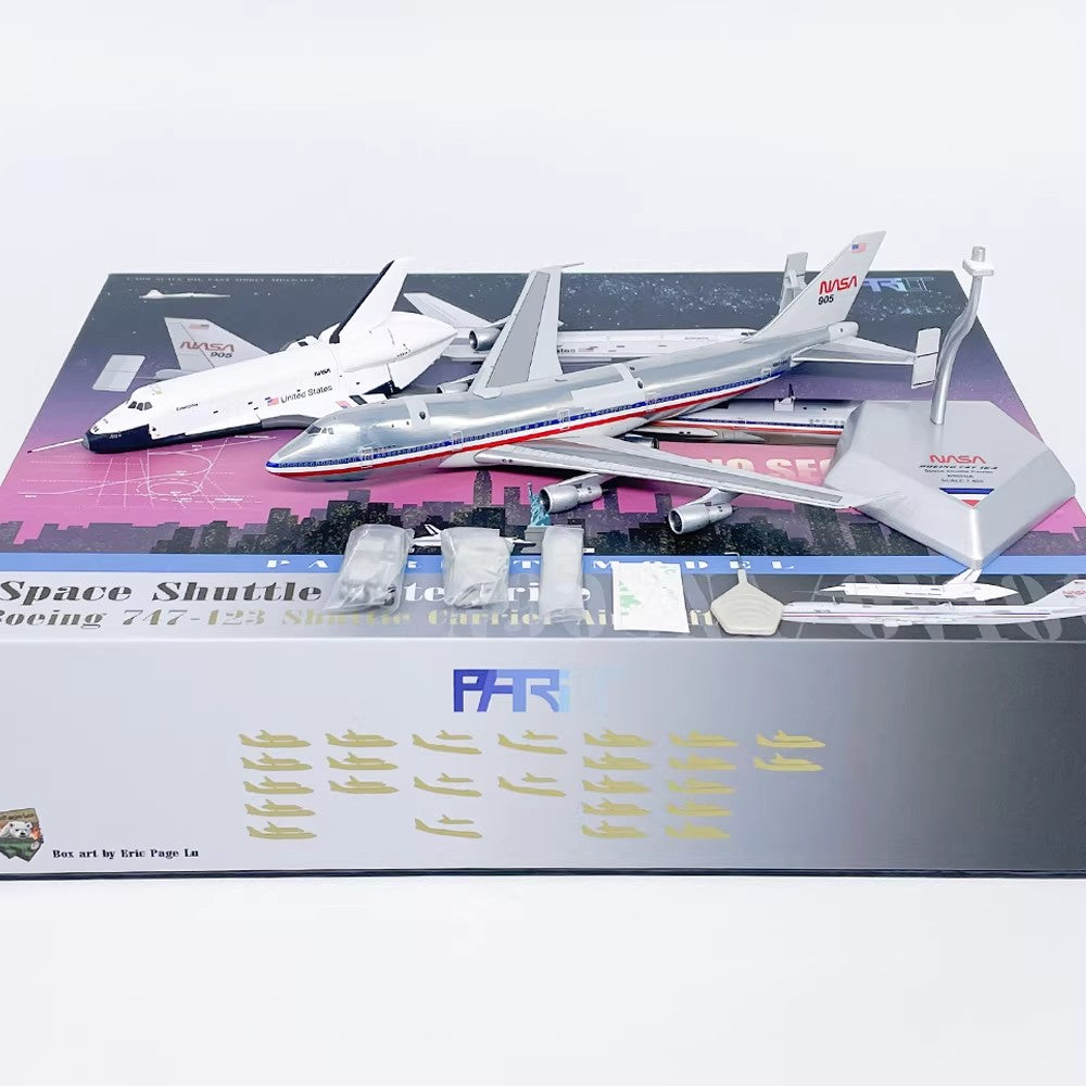 1:400 Patriot  NASA Boeing 747-100 N905NA + Space Shuttle OV-101 Free Stand+Tractor