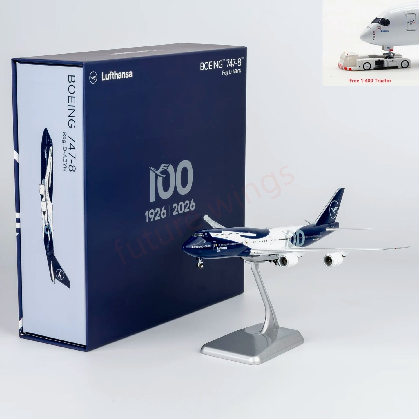 1:400 NG Models NG78045 Lufthansa Airlines B747-8i D-ABYN "Luxury Package"+Free Tractor