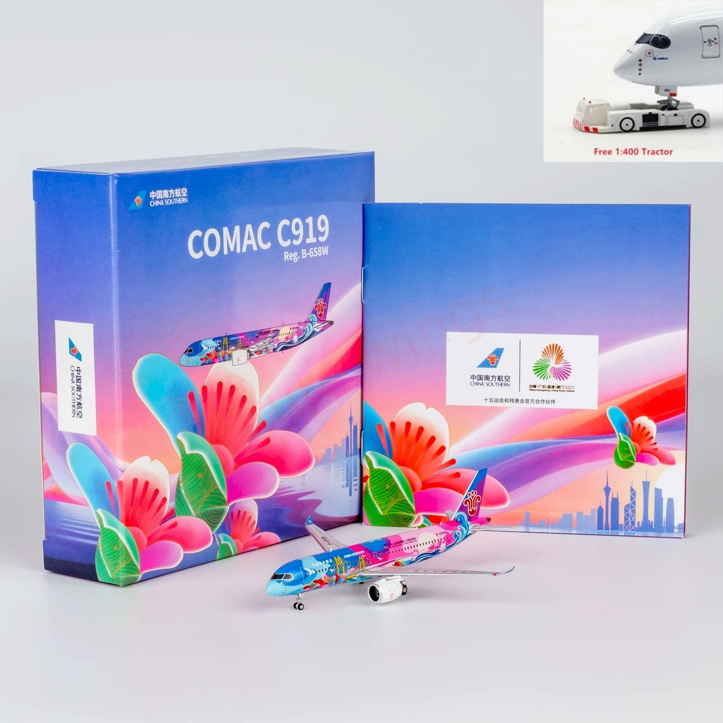 1:400 NG Models NG24186 China Southern Airlines Comac C919 B-658W+Free Tractor