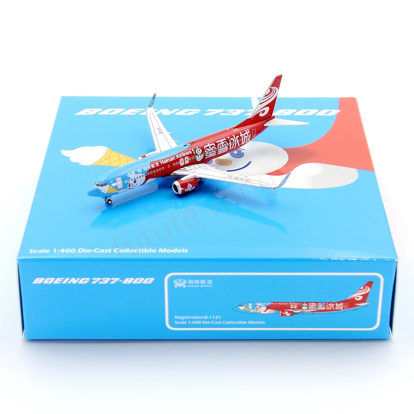 1:400 PandaModel Hainan Airlines B737-800 B-1131 B-1141"MiXue"Aircraft Model+Free Tractor
