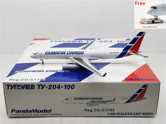 1:400 PandaModel Cuba Airlines Tu-204 CU-C1703+Free Tractor